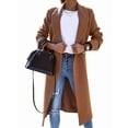 thumbnail image 3 of Women Long Wool Coats for Fall Winter Trench Coat Peacoat Double Breasted Blazer Jackets Overcoat Dark Khaki S, 3 of 8