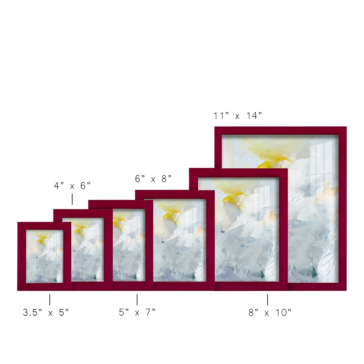 Canary and Sky II - Framed Print w/glass - Cherry Red