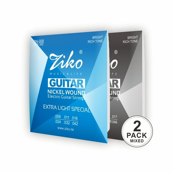 Ziko Nickel Electric guitar strings 09-42 10-46 2 Pack Set DN Mix Pack