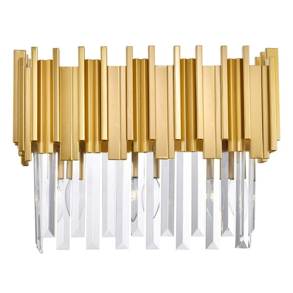 CWI Lighting Deco 3 Light Contemporary Metal Vanity Light in Medallion Gold