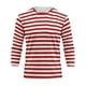 thumbnail image 3 of Ceisia Men's Spring Summer Casual Regular Fit Crew Neck Three-Quarter Sleeve T-Shirt Multi-Color Striped Cotton-Like Jersey Stretch Fabric Wine M Gifts, 3 of 6