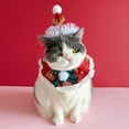 thumbnail image 4 of Festive Pet Apparel Christmas Hat Scarf Combo for Small Medium Dogs Cats Holiday Costume, 4 of 8