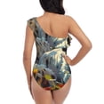 thumbnail image 5 of Zufioo Sunflower Field Spotted Dog Print One-shoulder Ruffled One-piece Swimsuit, High Elastic Integrated Removable Chest Pad Swimsuit Suitable for Beach, Pool and Vacation-Small, 5 of 6