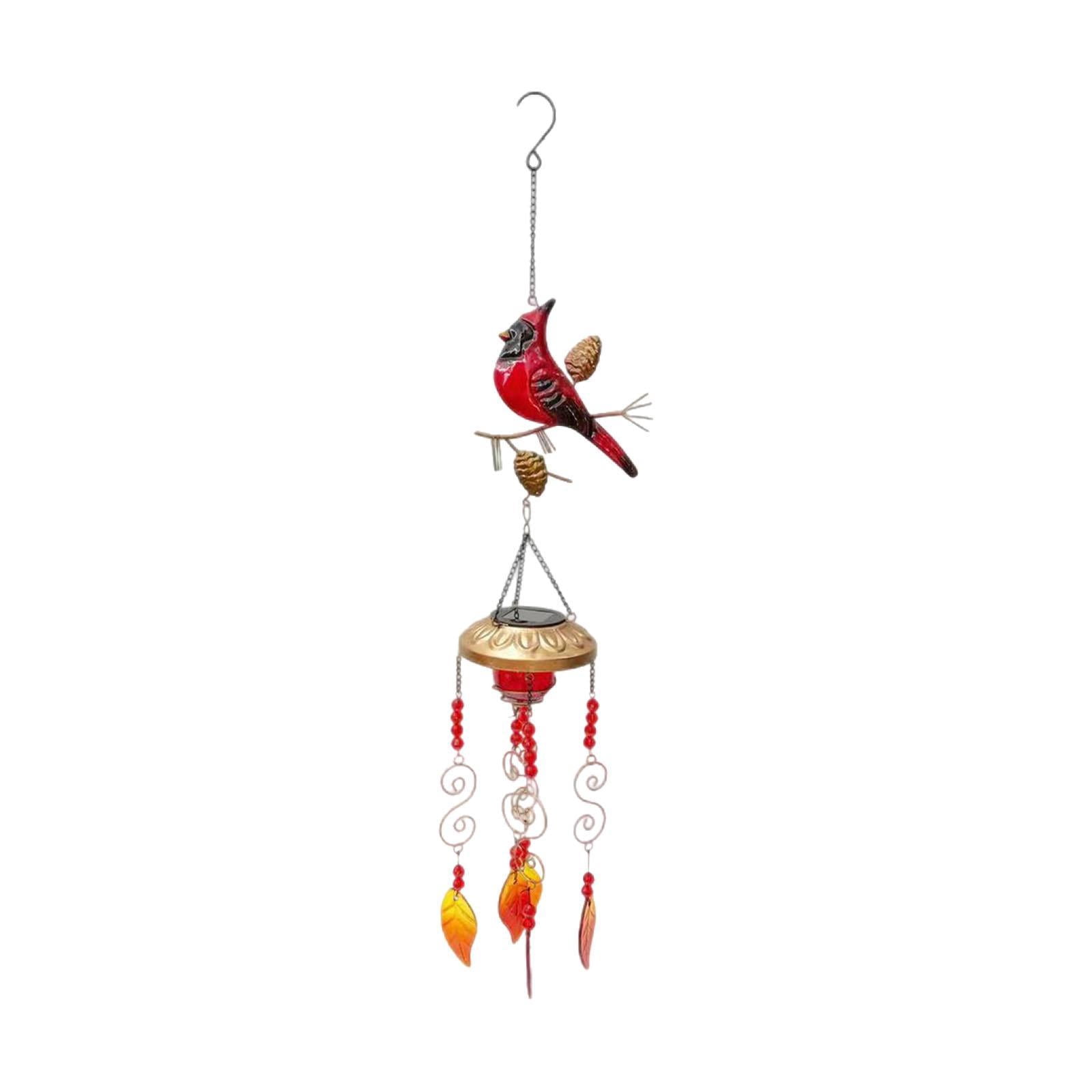 colaxi Bird Wind Chime with Solar Light Hanging Ornament Birthday Gift Memorial Gift Indoor Outdoor Decor for Tree Garden Yard Patio