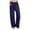1-Dark Blue, variant on Women Plus Size Linen Palazzo Pants Summer Loose Straight Leg Casual Long Pant Elastic Waisted Solid Color Trousers with Pockets Comfortable Versatile Daily Wear 1-Brown XXXL