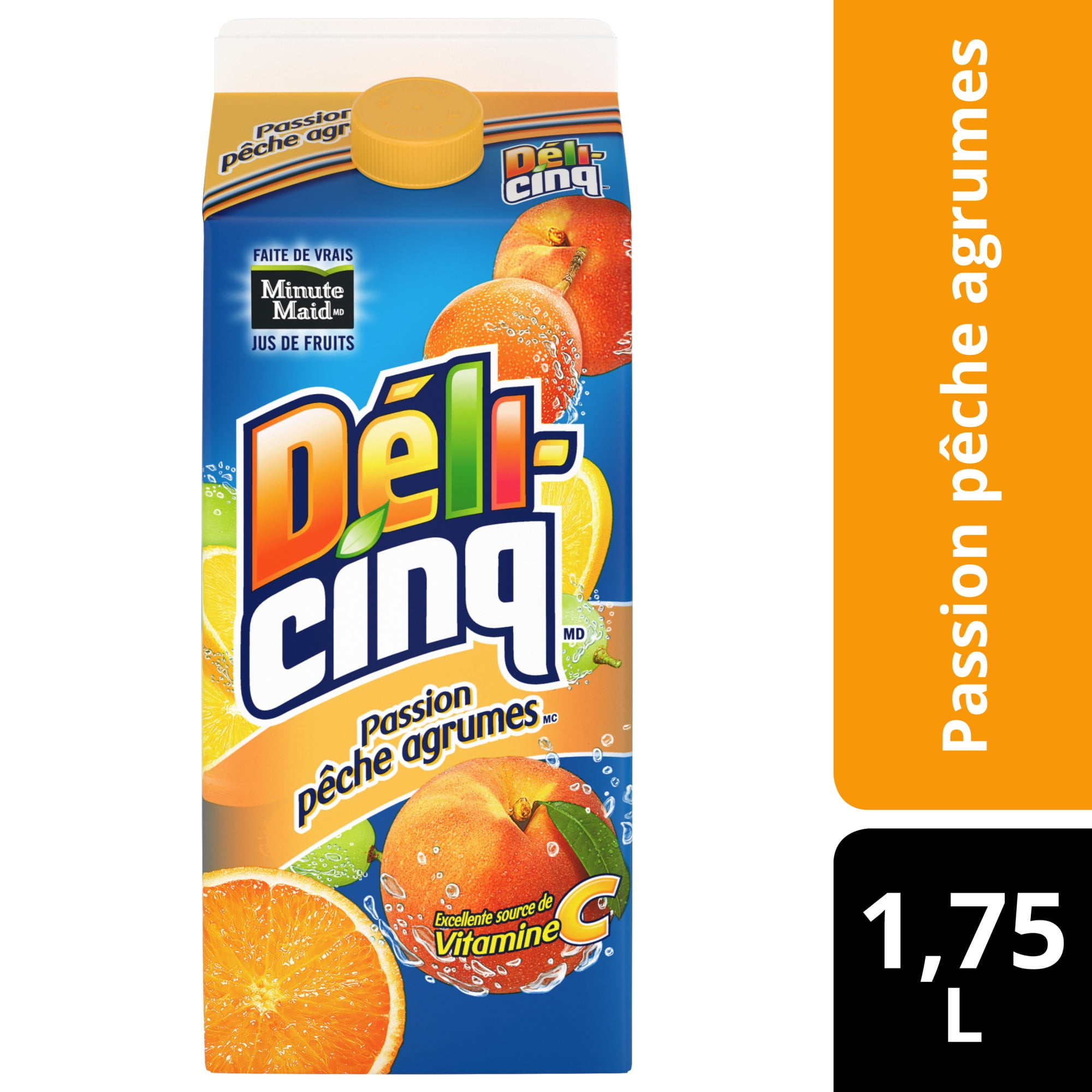 Deli-Cinq Agrumes passionnés de pêche Gable top, 1.75 Liters 1,75 x l