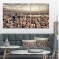 thumbnail image 1 of Manhattan Skyscrapers Aerial View - Modern Cityscape Canvas Art Print, 1 of 4