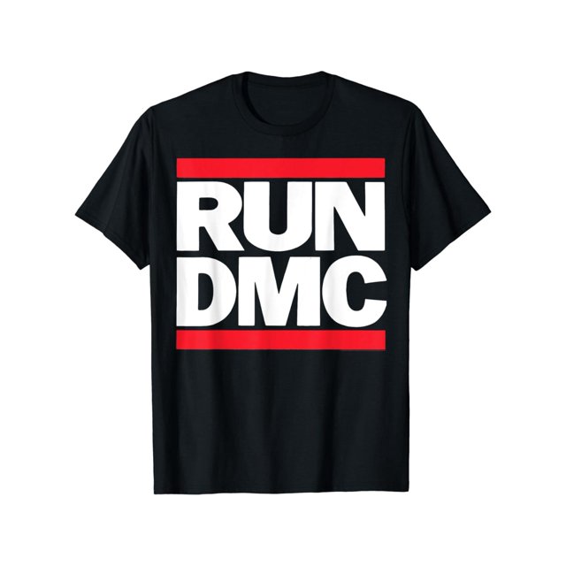 Women's Black Cotton Short Sleeve Run DMC official Logo T-Shirt
