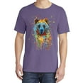 thumbnail image 2 of Wild Bobby, Bear Painting Splatter, Animal Lover, Garment-Dyed Washed Look Short Sleeve T-Shirt, Purple, Small, 2 of 3