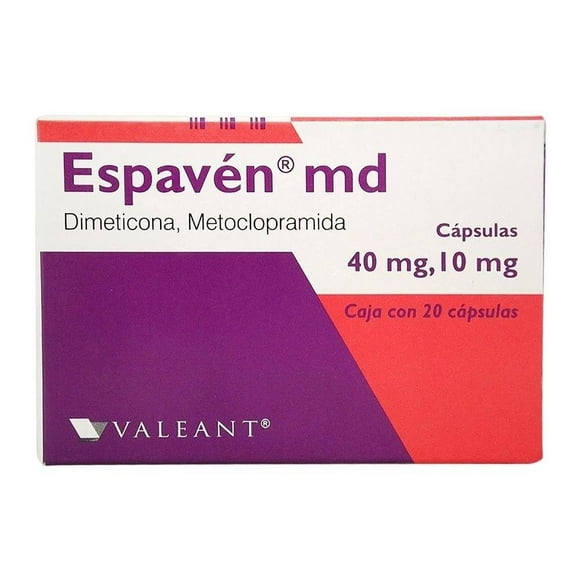 Espavén MD Dimeticona 40 mg, Metoclopramida 10 mg 20 cápsulas