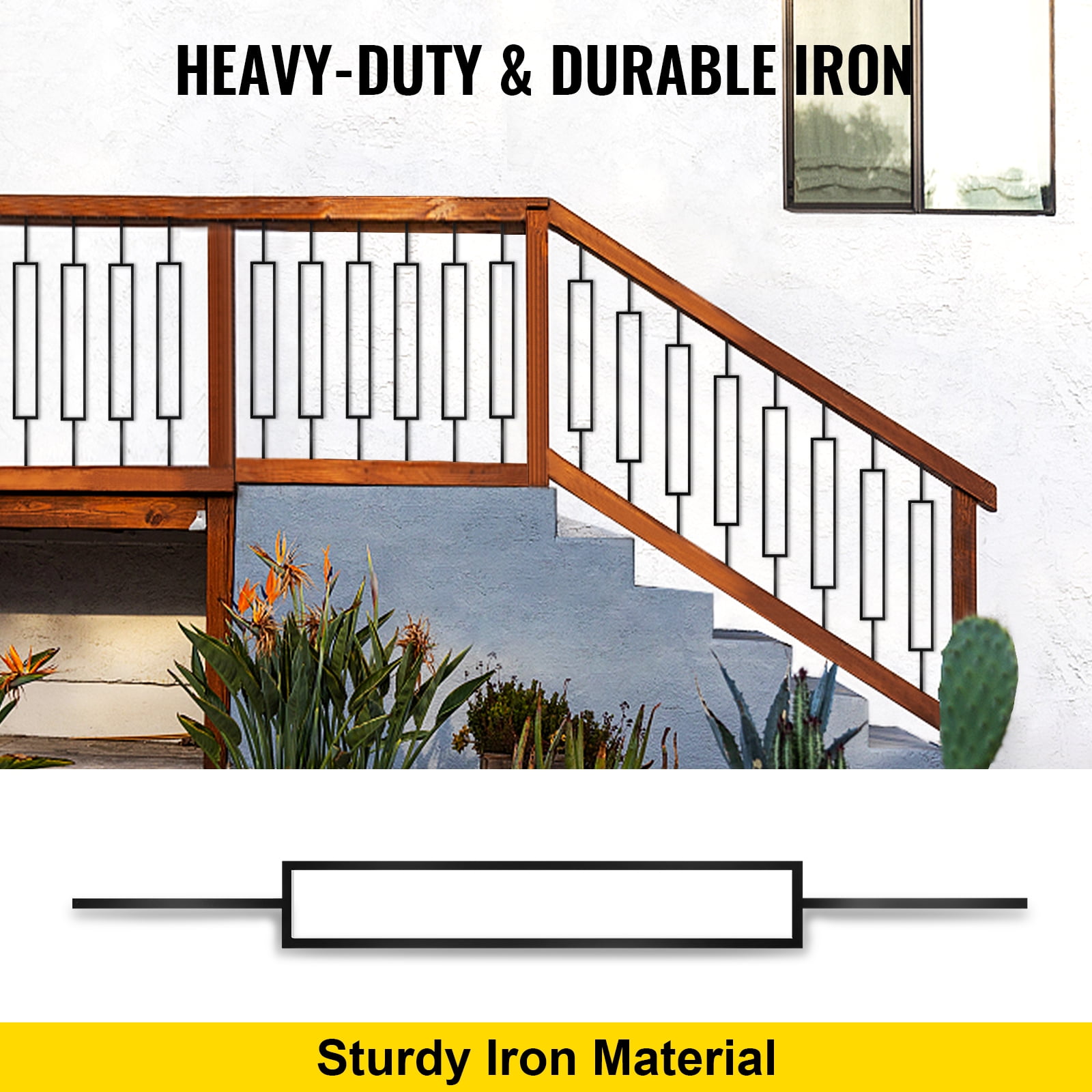 BENTISM Deck Balusters Metal Deck Spindles 10 Pack 44 inch Iron Stair Railing