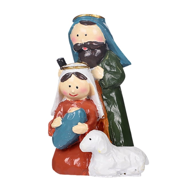 Christmas Decorations For The Home Resin Nativity Ornament 10 cm x 9 cm x 4 cm Multicolor Desktop Display