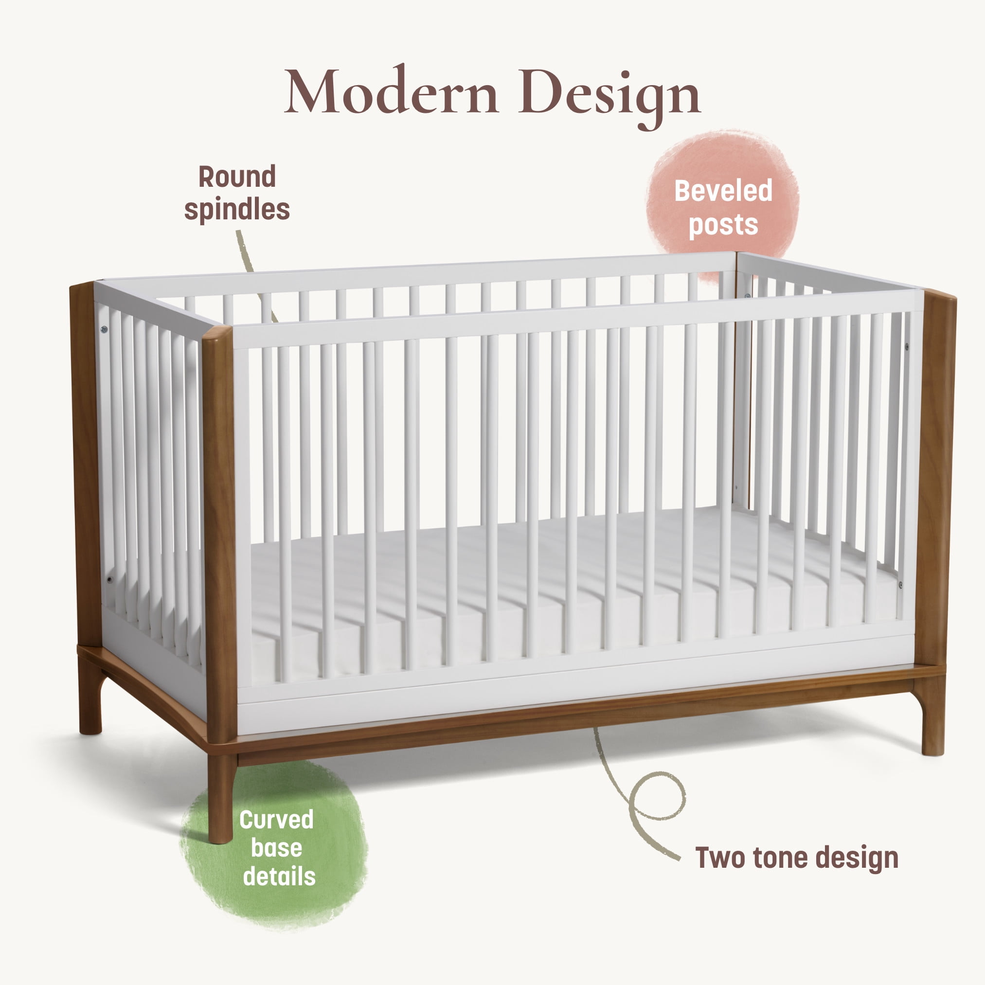 Little Seeds Laurel 4-in-1 Convertible Crib , Black/Acorn