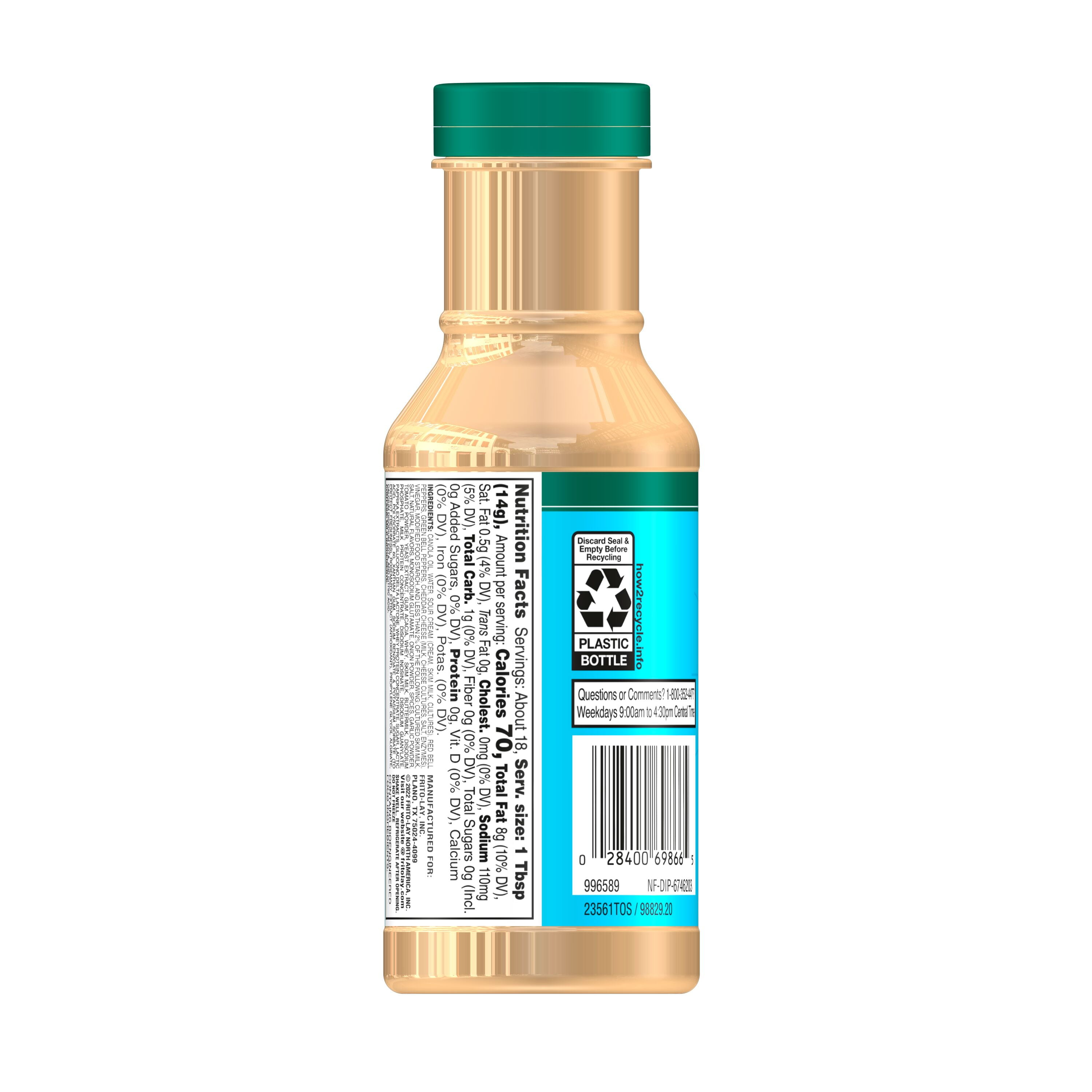 Tostitos Toppers Sauce and Dressing, Fiesta Ranch, 9 oz Bottle