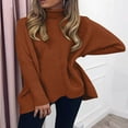 thumbnail image 2 of Vedolay Women's Sweaters Long Sleeve Loose Casual Knitwear Jumper Tunic Blouse Coffee,S, 2 of 3