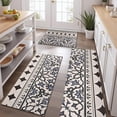 thumbnail image 2 of Blue Geometric Flower Diamond Pattern Kitchen Rugs Sets Of 3,Kitchen Runner Rugs Non Skid Washable,Decorative Kitchen Floor Mats for Kitchen,Sink,Laundry,17"x30"+ 17"x47" + 17"x59", 2 of 6