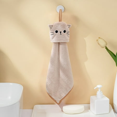

Kitchen Hand Towel Hanging Wipes Cute Wind Cartoons Coral Velvet Absorbent Children S Hand Wipe Absorbent Towel Suitable For Kitchens And Bathrooms Household Multifunctional Cleaning Tool