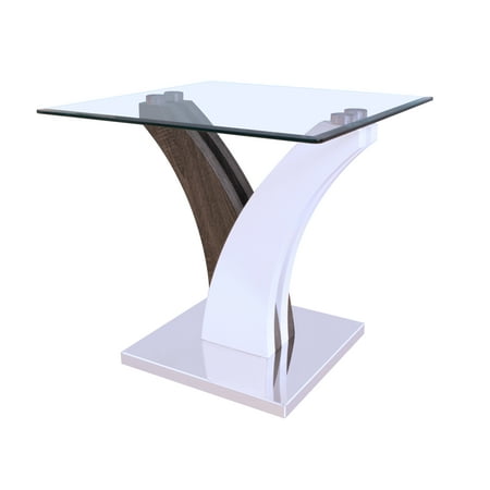 Acme Forest Sofa Table Clear Gl White Walnut Acme Forest Sofa Table Clear Gl White Walnut