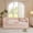 Pink, variant on Noble House Wesley Twin Size Waved Daybed, Cozy Gingham Linen Sofa Bed with Twin Trundle and Charging Port, Navy Blue