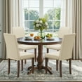 thumbnail image 3 of Pirecart Dining Chairs Set of 2, Kitchen & Dining Room Chairs with Tufted Parsons Design, Nail Head Trim, Solid Wood Legs and Padded Seat for Kitchen, Dining Room, Living Room, Beige, 3 of 8
