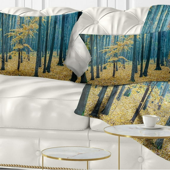 Designart 12" x 20" Red Polyester Throw Pillow