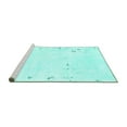 thumbnail image 2 of Ahgly Company Machine Washable Indoor Rectangle Solid Turquoise Blue Modern Area Rugs, 2' x 5', 2 of 4