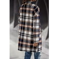 thumbnail image 4 of Autumn and Winter Women's Fashion Flip Lapel Mid-length Large Pockets Vintage Style Plaid Tweed Jacket, 4 of 4