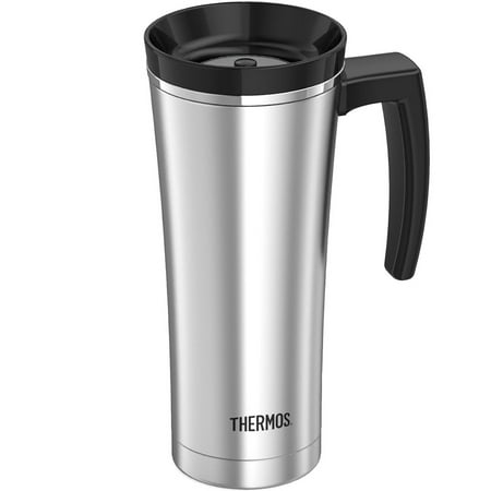 

Thermos 16 oz Sipp Insulated Stainless Steel Travel Mug w/ Handle - Silver/Black