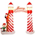 thumbnail image 7 of 9 FT Tall Christmas Inflatable Santa and Elf by the Arch Holiday Yard Decoration, Internal LED Lights, 7 of 7