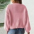 thumbnail image 6 of Miluxas Women's Open Front Bow Cardigan Sweaters Knit Long Puff Sleeve Trendy Fall Winter Jacket Coats Pink XL(XL), 6 of 6