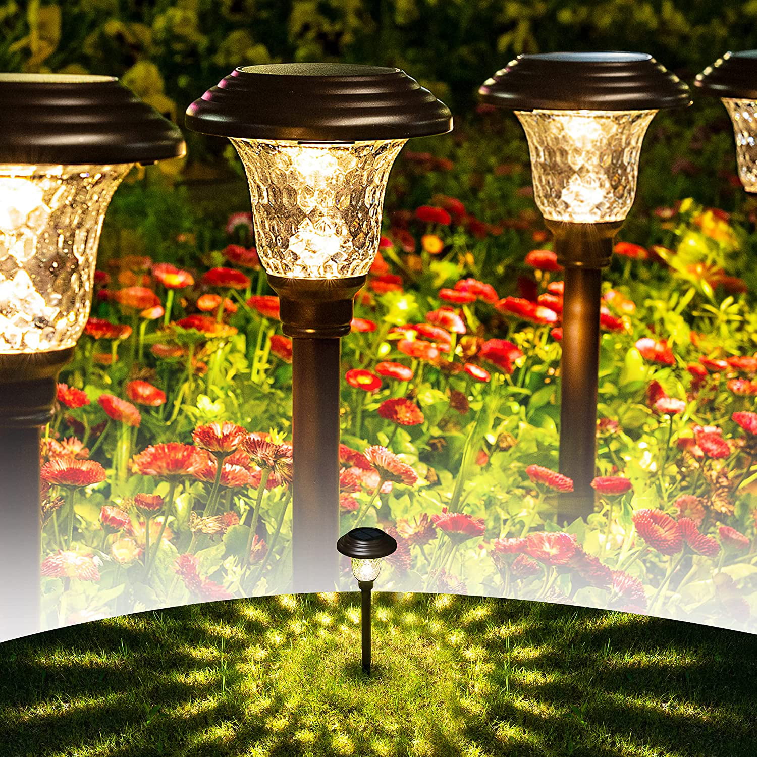 8PC Landscape Lights LED Low Voltage Outdoor Garden Pathway Super Warm 12-24V US 