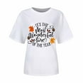 thumbnail image 4 of Odeerbi Womens Tops Going Out Tops 2025 Casual Thanksgiving Print Pullover Short Sleeve T-Shirt Shirt Green, 4 of 6