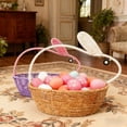 thumbnail image 2 of Farfi Rattan Bunny Basket Handwoven Basket with Bunny Ears Easter Rabbit Basket for Decoration Gifts Easter Eggs Candy Party Favors Storage(Light Beige), 2 of 12