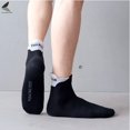 thumbnail image 2 of PULLIMORE Mens Ankle Quarter Crew Socks Cushioned Breathable Sports Tab Athletic Running Socks (Black), 2 of 5