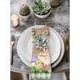 thumbnail image 2 of Happy Easter Bunny Cloth Napkins Set of 4 Reusable Dinner Napkins, Spring Floral Wooden Sage Green Plaid Cocktail Napkin Washable Table Napkins for Wedding/Holiday Party/Baby Shower 20"x20", 2 of 7