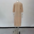 thumbnail image 7 of Joernso Fashion Dress O Neck Lightweight All-match Slit Hem Long Dress Women Clothes, 7 of 7