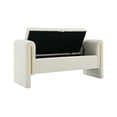 thumbnail image 6 of Miniyam Modern Teddy Fabric Upholstered Bed End Bench with Arms and Storage, for Living Room,Bedroom,Beige, 6 of 10