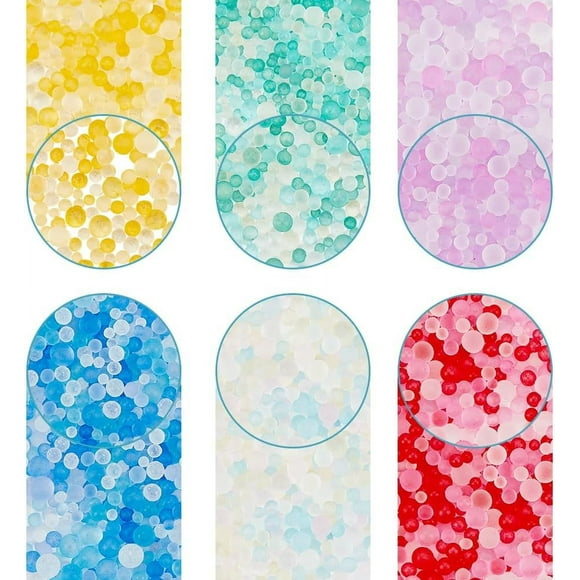 1 Box 120g 6 Colors Beads No Hole Glass Beads 1.8~3.5mm Tiny Caviar Colorful Iridescent Bead Bulk for Jewelry Making Art Nail Resin Vase Fillers Crafts DIY