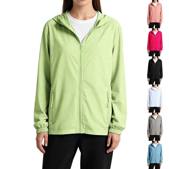 Breezora Women's UPF Sun Protection Casual Jacket Ice Silk Breathable Lightweight Outdoor Summer