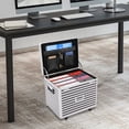 thumbnail image 5 of Striped Pattern Rolling File Storage Case, Black+Silver File Storage Case With Lock, 50 Kg/110. 23 Lbs Load-Bearing Capacity File Box With Wheels And Telescopic Pole, Lockable Document Organizer, 5 of 10