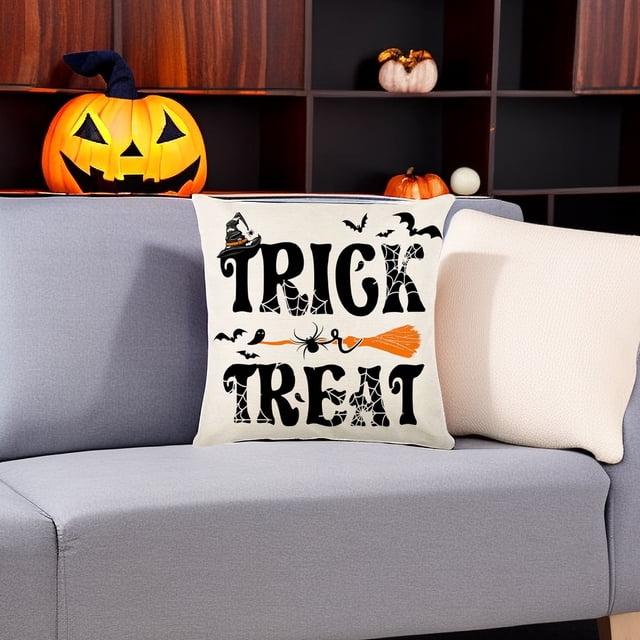 maskred Housse de Coussin Doux et Durable pour Halloween Spooky Résistant aux Rides et Facile d'Entretien Polyester Halloween Housse de Coussin JYM328-3 5Set