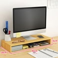 thumbnail image 6 of Fogcroll Wood Computer Desk Organizer Monitor Stand Riser with Storage Drawers Laptop Cellphone Tv Printer Stand High Stability Smooth Edge Easy to Install 1Pc, 6 of 13