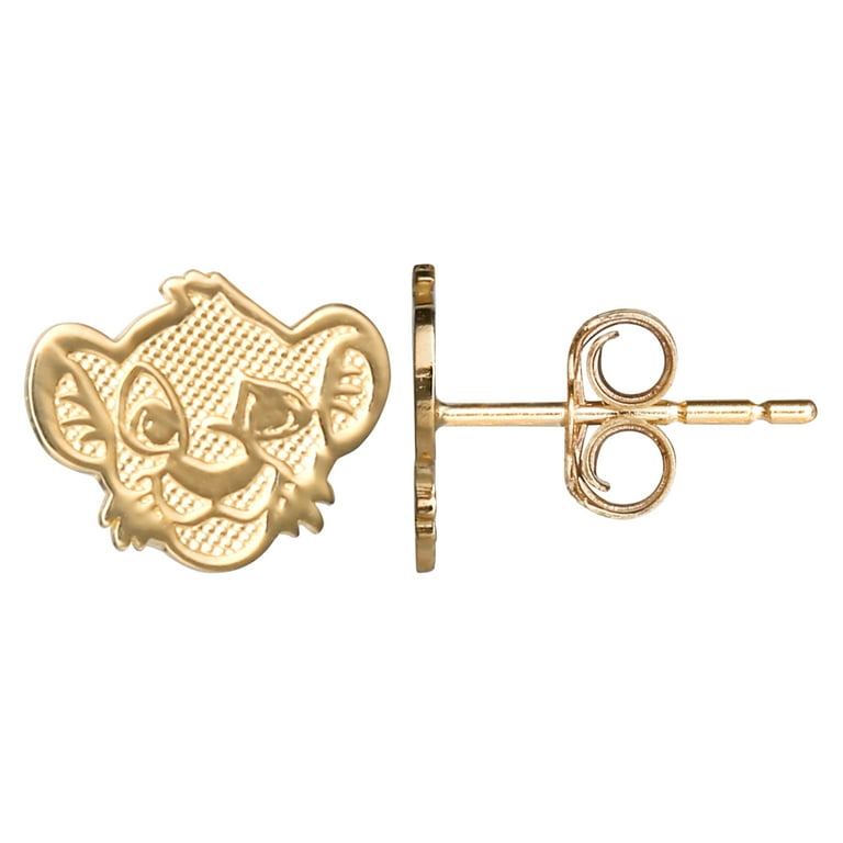 Disney The Lion King Women s 14K Yellow Gold Textured Simba Stud Earrings