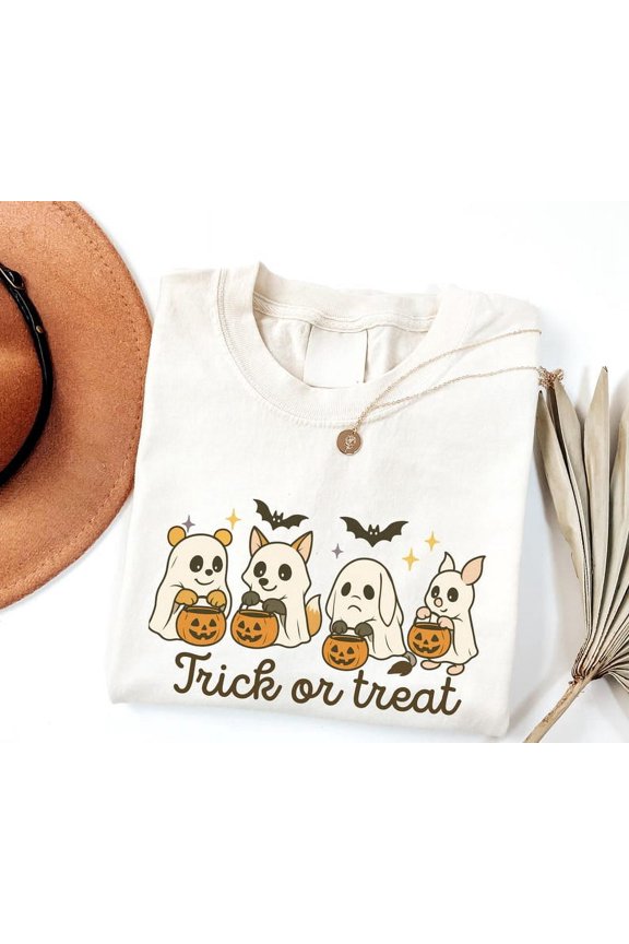 Winnie The Pooh Halloween T-Shirt, Trick or Treat T-Shirt, Pooh Fall Shirt, Pooh Halloween Tee, Halloween Vacation Tee TH040655