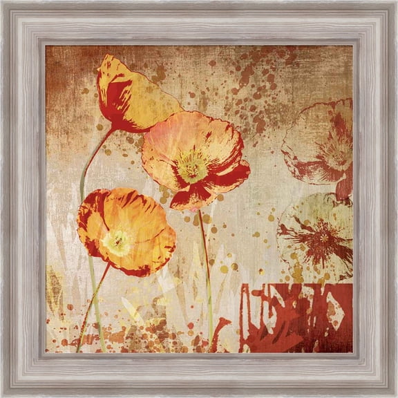 Great Art Now Poppy Heat II by Tandi Venter, Framed Wall Art, 20W x 20H