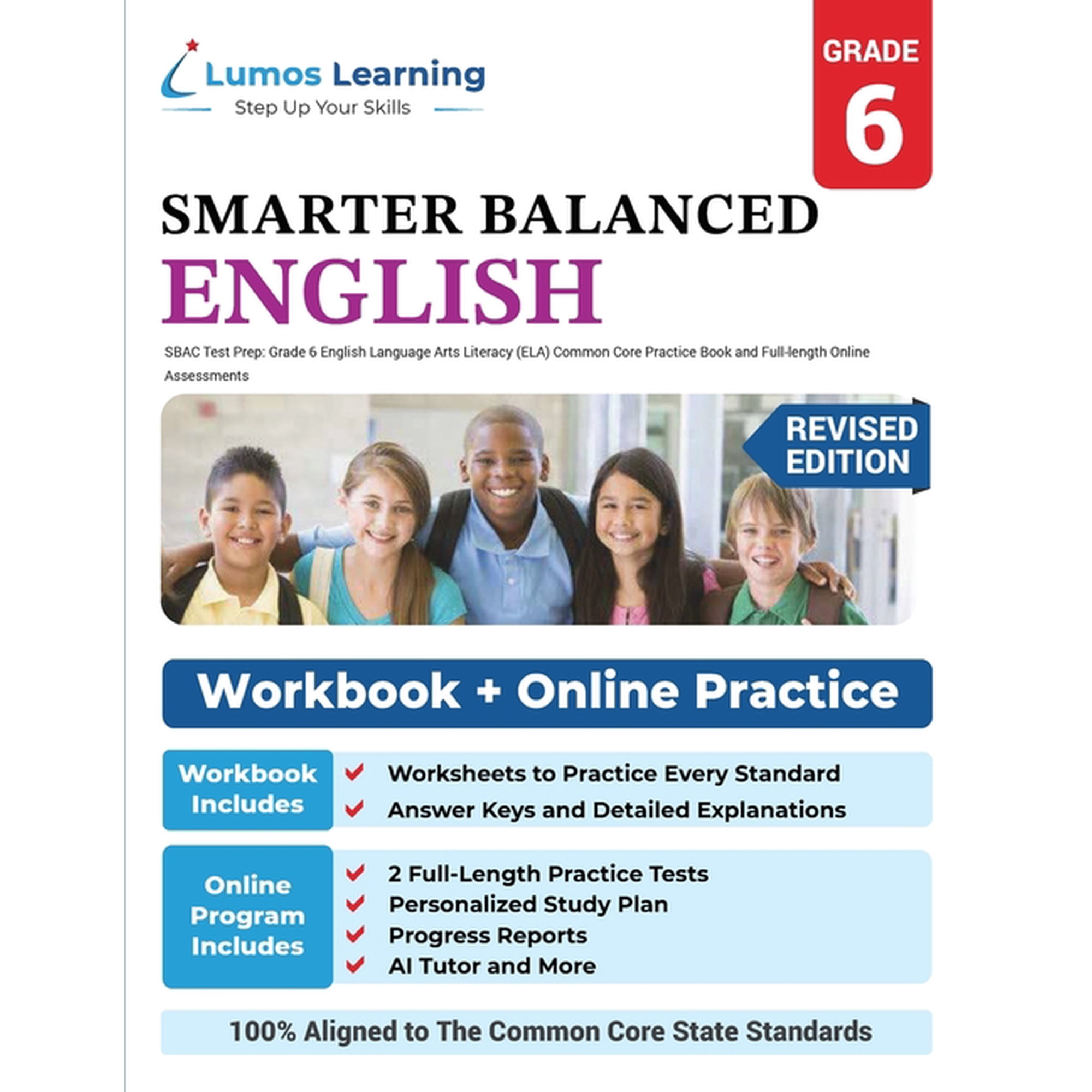 Sbac Test Prep: Grade 6 English Language Arts Literacy (Ela) Common Core Practice Book and Full-Length Online Assessments: Smarter Bal