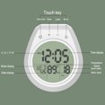 thumbnail image 3 of Reloj impermeable para montar en la pared del baño, reloj de cocina, despertador, reloj con ventosa de temperatura resistente al agua y a la niebla, 3 of 8