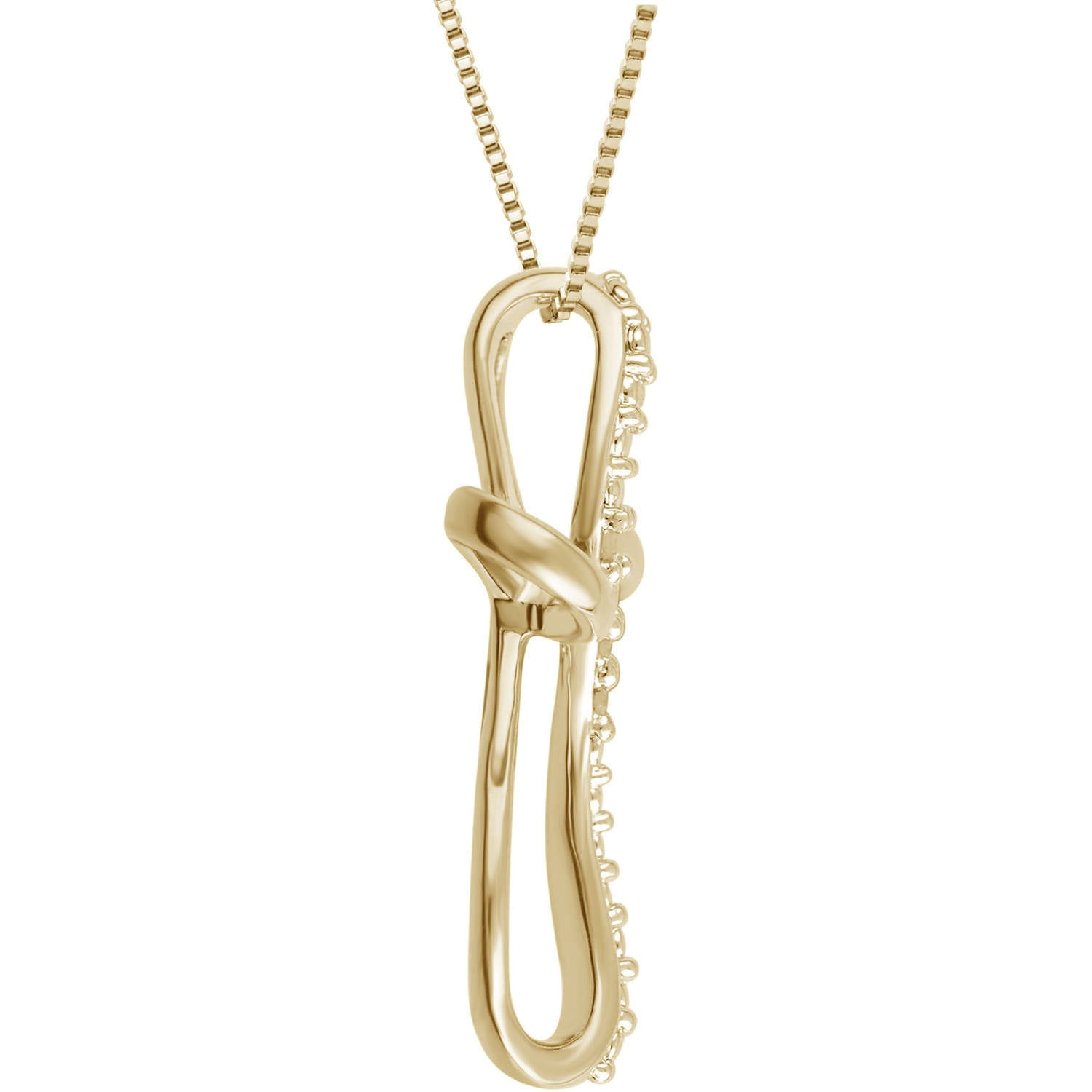 Gorgeous 0.24 Carat Diamond Accent Criss Cross Hoop Necklace In 14K Yellow Gold Plated