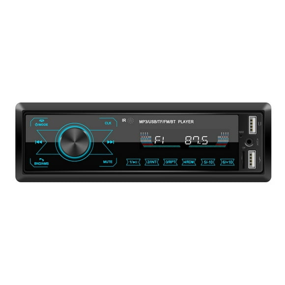 Lecteur MP3 de Voiture dans le Tableau de Bord Radio Stéréo Sans Fil Bluetooth Compatible avec les Ports de Charge USB