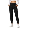 thumbnail image 3 of XUNKUSGA Joggers for Women Soft Casual High Waisted Tapered Yoga Pants Classic Solid Color Tummy Control Yoga Pants Women Comfortable Womens Pants for Dailywear S, 3 of 8